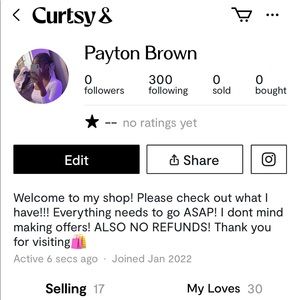 FOLLOW ME ON THE APP CURSTY AND PURCHASE MORE ITEMS FROM THERE